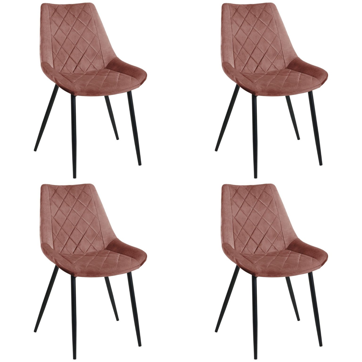 4-ių kėdžių komplektas SJ.0488, rožinė