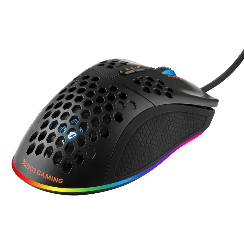 Žaidimų pelė DELTACO GAMING, 400-6400 DPI, RGB, USB, juodos sp. - 3