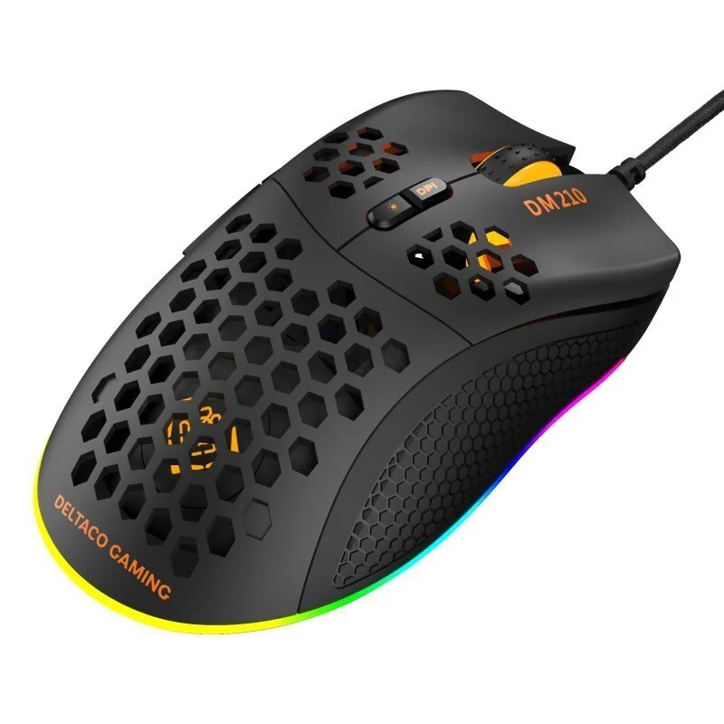 Žaidimų pelė DELTACO GAMING, 400-6400 DPI, RGB, USB, juodos sp. - 2