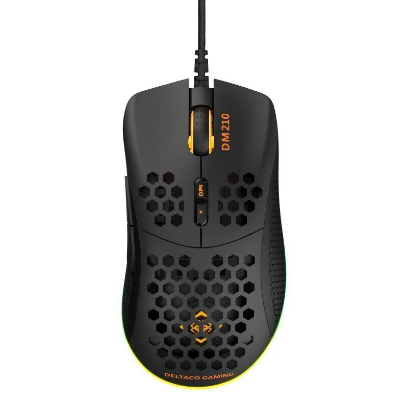 Žaidimų pelė DELTACO GAMING, 400-6400 DPI, RGB, USB, juodos sp. - 1