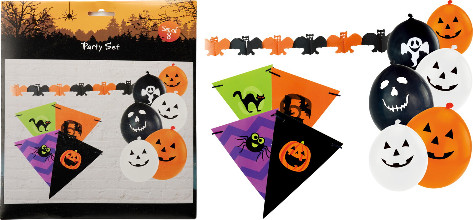Dekoracijų rinkinys HALLOWEEN, įvairių sp., 22 x 34 cm, 8 vnt-0