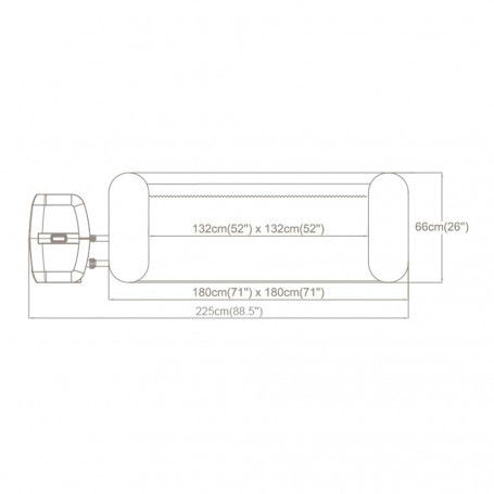 Pripučiamas baseinas LAY-Z-SPA IBIZA AIRJET 71" x 71" x 26"/180 x 180 x 66 cm - 6