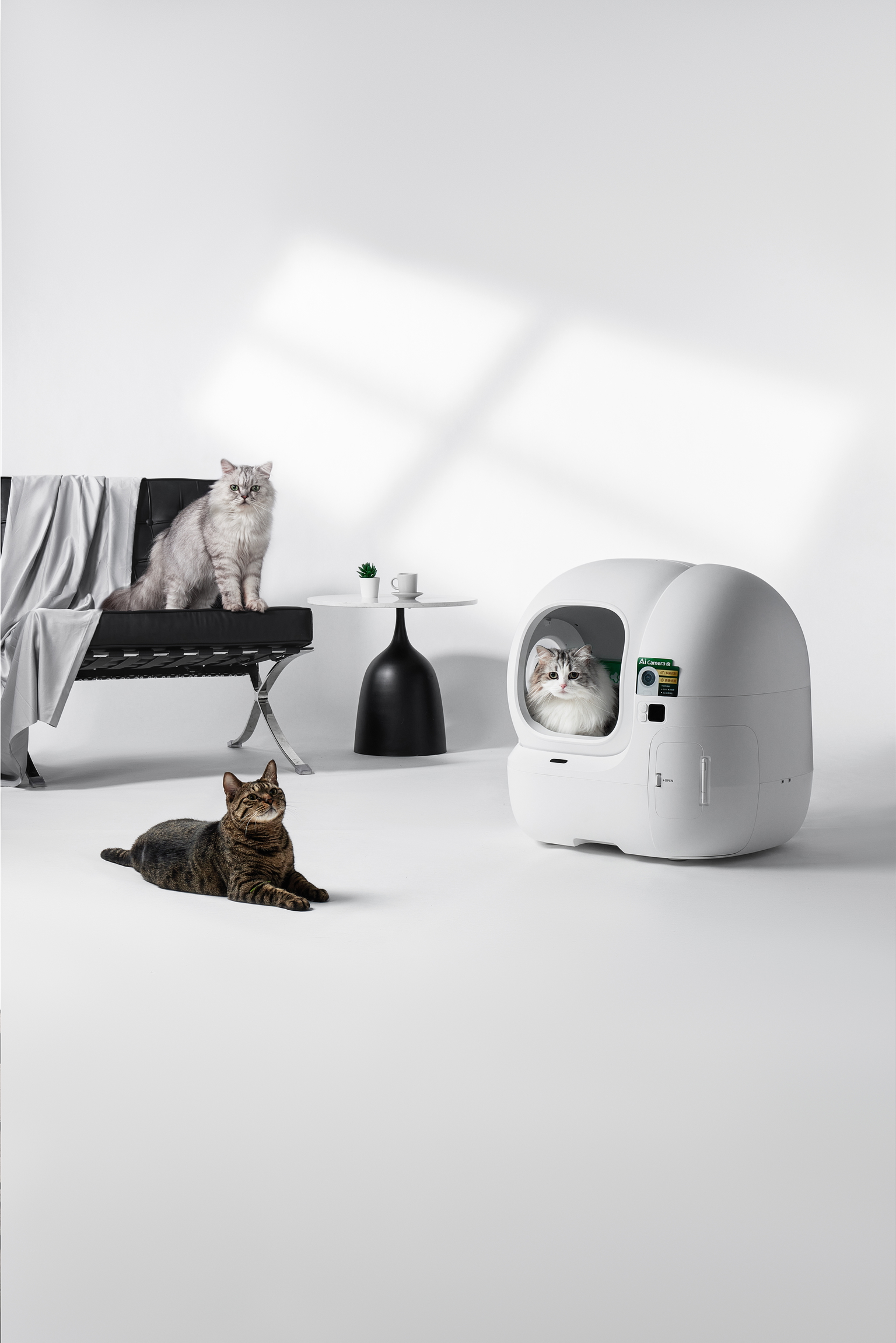 Automatinė kačių kraiko dėžė Petkit Purobot Max Pro 2, balta - 6