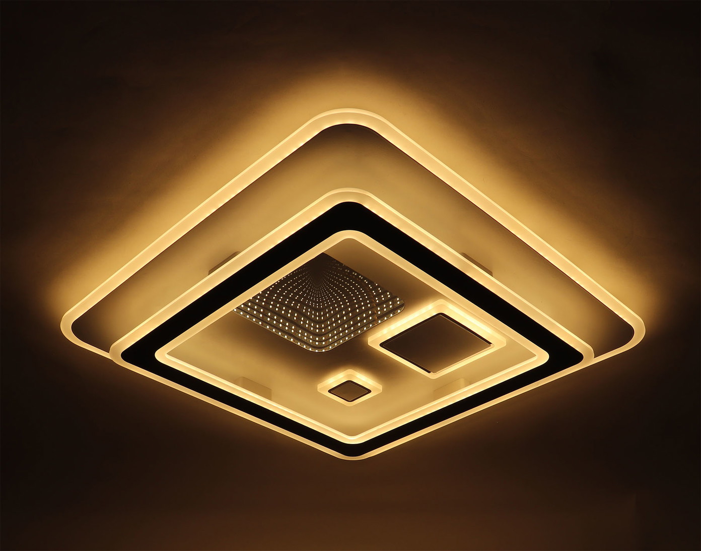 Pakabinamas LED šviestuvas BALTIK GAISMA, 2x119W, 2700-6400K, 2x 5146 lm, 58,5x58,5x6,5cm, su pultu-0