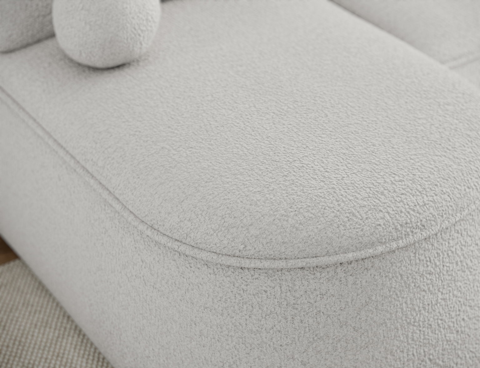 Kampinė sofa - lova Livosa Royal 01, balta sp., dešininė, 144 x 220 cm x 93 cm - 8