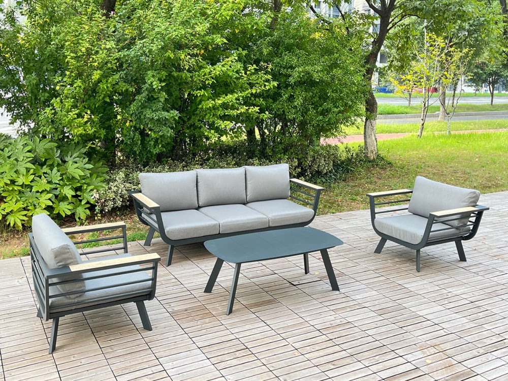 Lauko baldų komplektas ASPEN CAFFE, Grey - 3