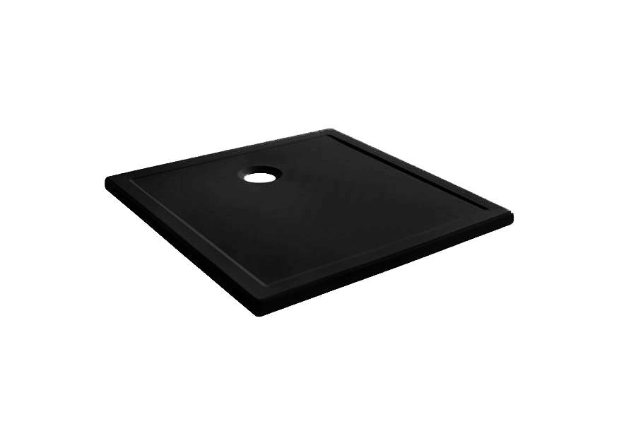 Dušo padėklas STEP IN su neslystančia danga (80 x 80 x 3,5 cm), juodos sp.-0