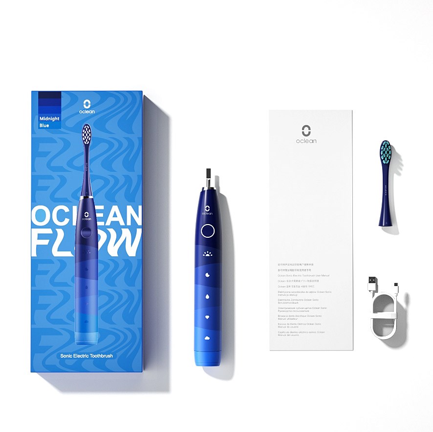 Elektrinis dantų šepetėlis OCLEAN Flow, mėlynos spalvos - 3