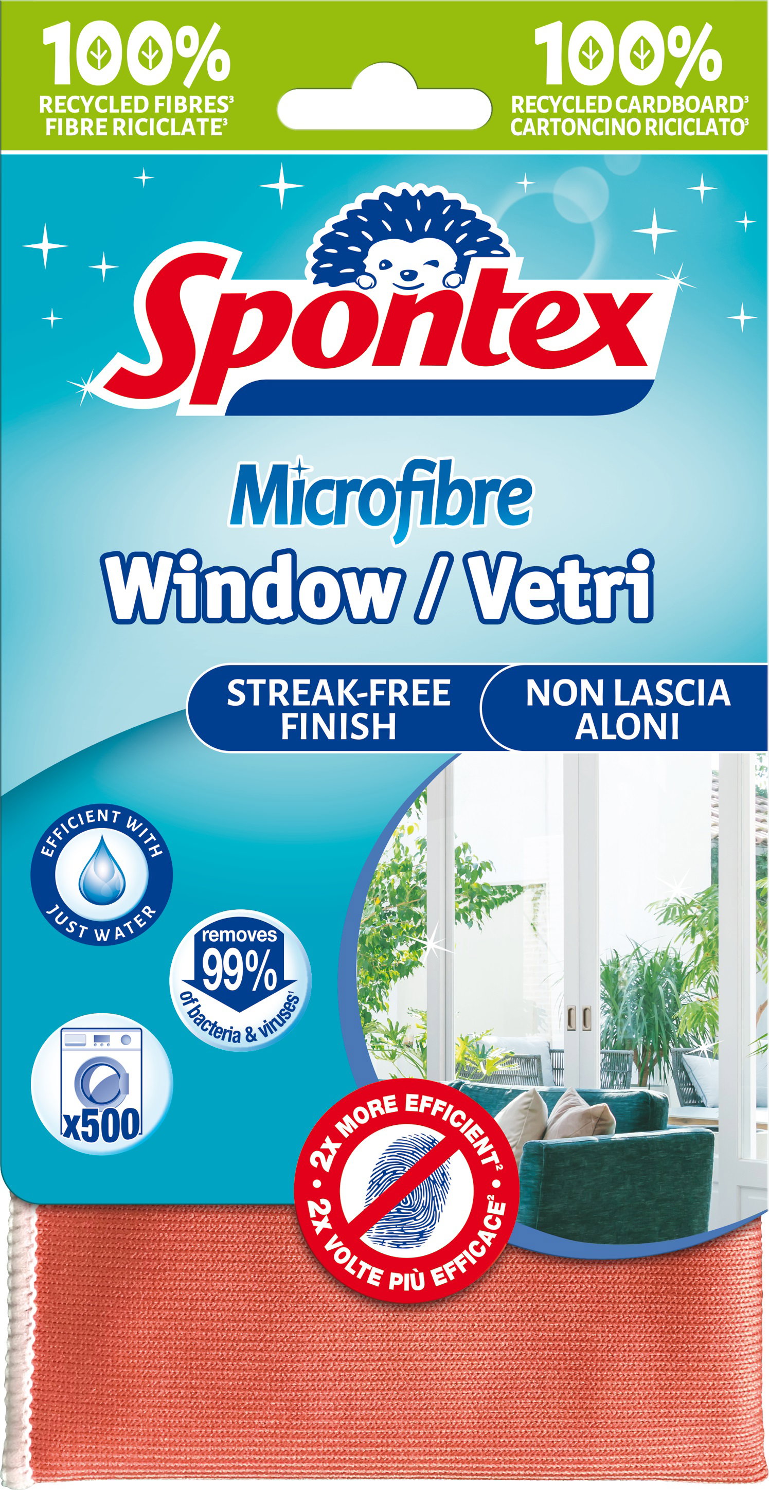 Mikropluošto šluostė langams valyti SPONTEX MICROFIBRE-0