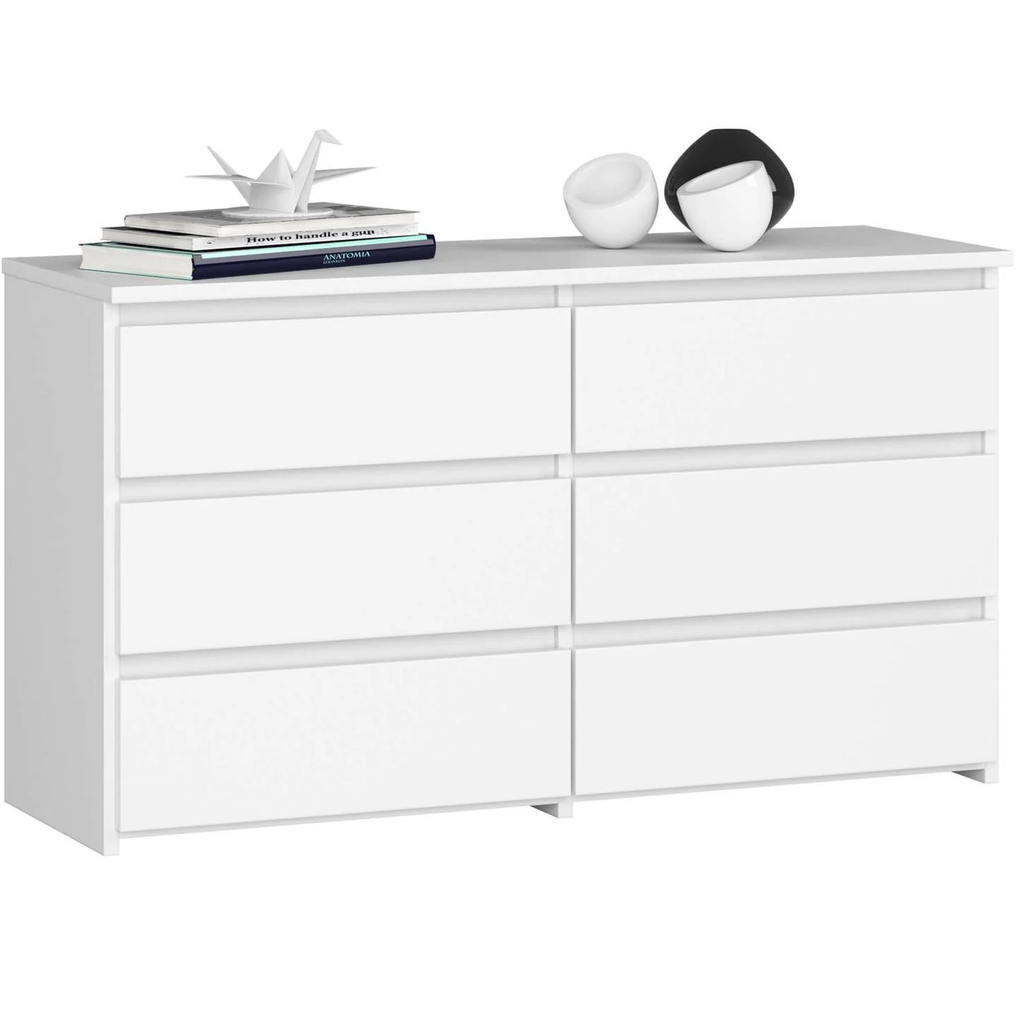 Komoda CL100 6SZ, balta sp., 57 cm x 35 cm x 100 cm-0