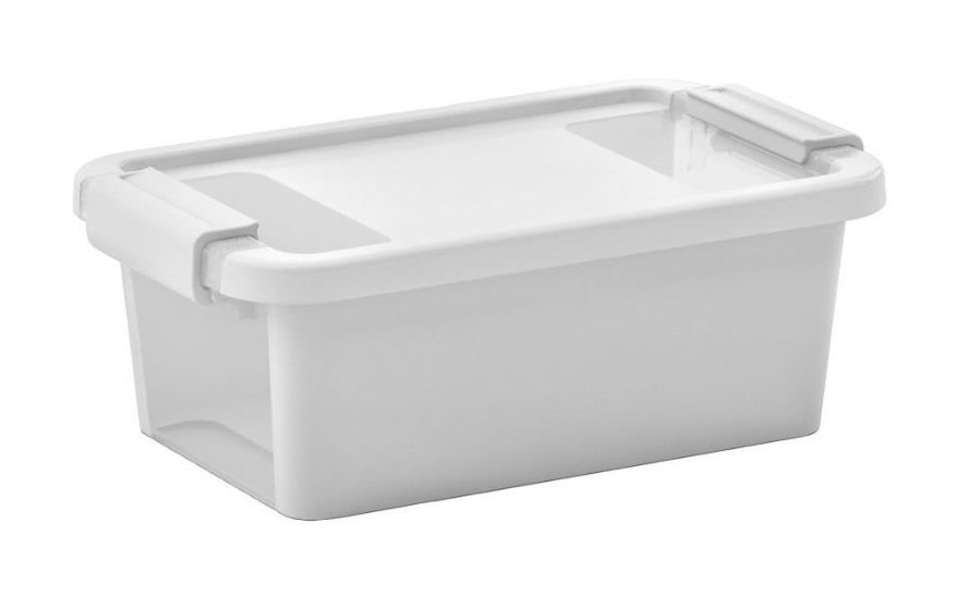 Daiktų saugojimo dėžė su dangčiu KIS BI-BOX XS, baltos sp., 16 x 26,5 x h10 cm, 3 L