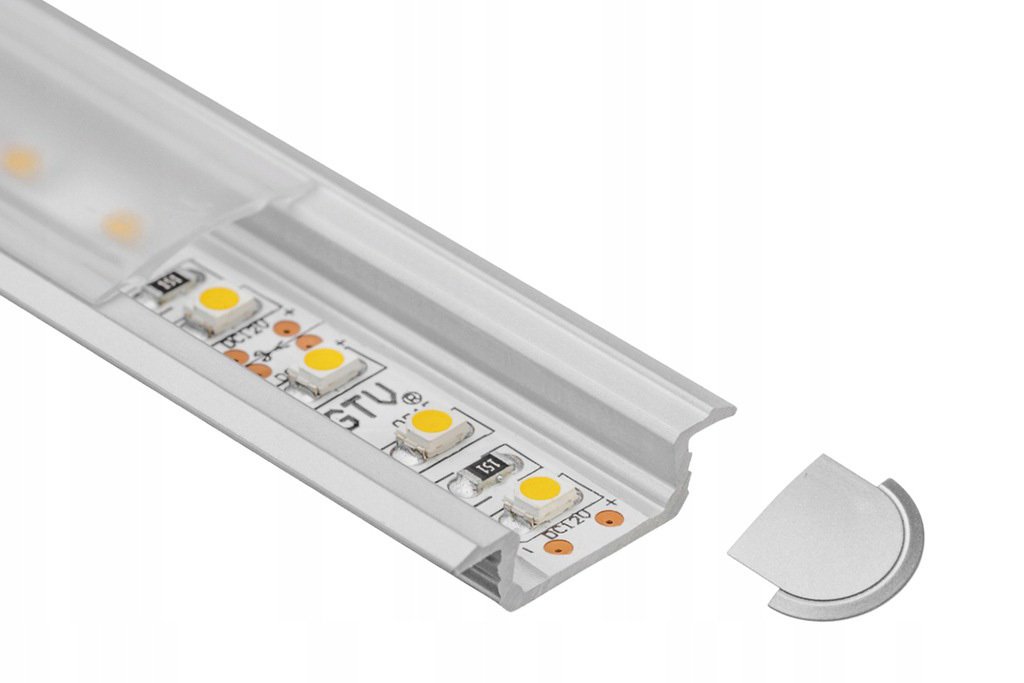 LED juostų profilio komplektas 2 m, tiesus, paviršinio montavimo - 2