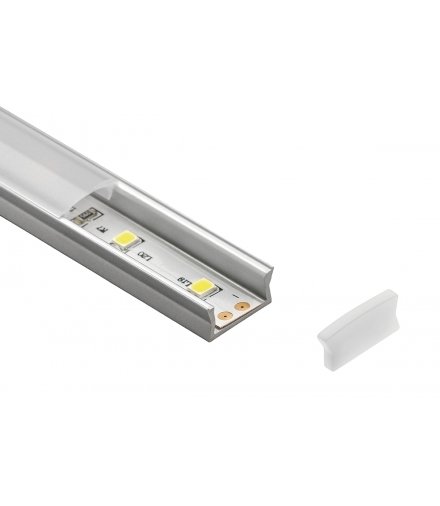 LED juostų profilio komplektas 2 m, tiesus, įfrezuojamas