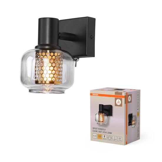 Taškinis šviestuvas OSRAM DECOR SPOT FIREFLY 1xE14 su lemp 2,8W 250lm 10x15,2x14,5cm-1