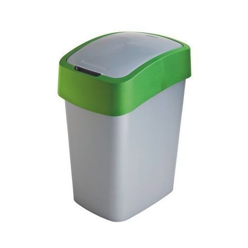 Šiukšlių dėžė CURVER FLIP BIN, plastikinė, pilkos/žalios sp., 26 x 34 x 47 cm, 25 l