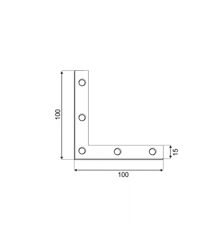 Montavimo plokštelė, 100x100x15x2,0mm, cinkuota-1