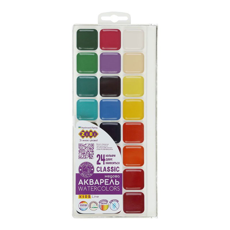 Akvarėlė ZIBI CLASSIC KIDS Line 24 sp.