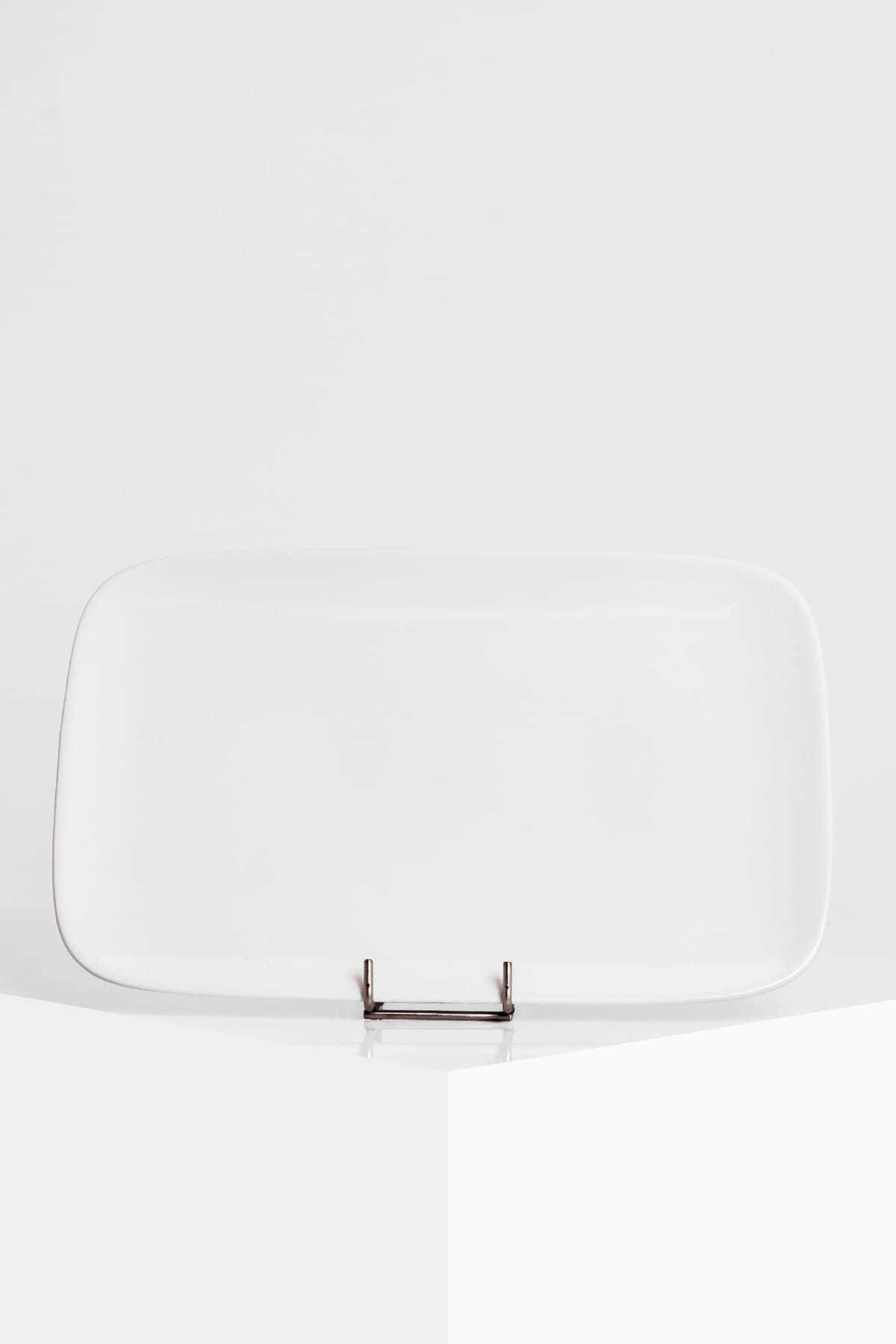 Serviravimo lėkštė, porcelianinė, baltos sp., 33 x 21,5 x 2,5 cm