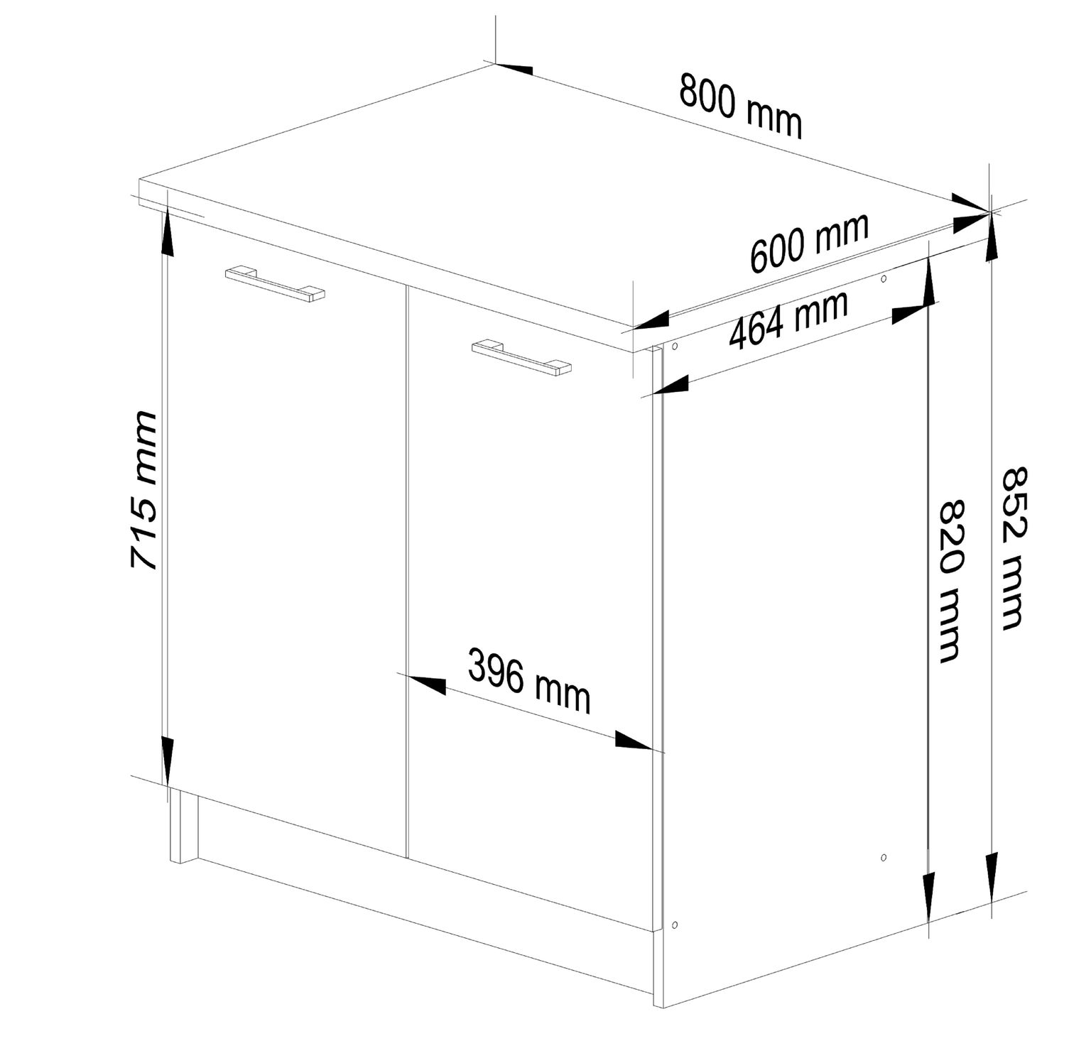 Virtuvės spintelė OLIVIA S 80 cm, balta/pilka - 3