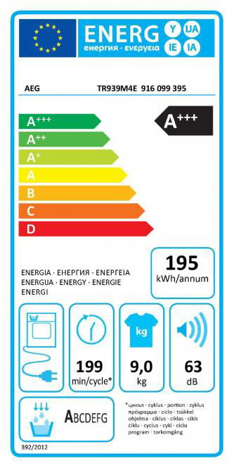 Džiovyklė AEG 9000 serija „AbsoluteCare® Plus“ EcoLine TR939M4E, 9 kg-2