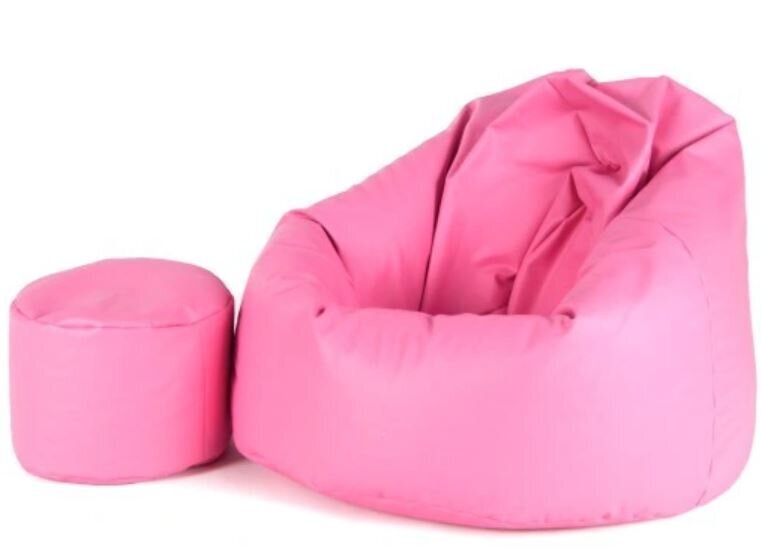 Sėdmaišis su pufu Mega Comfort, dirbtinė oda, rožinė