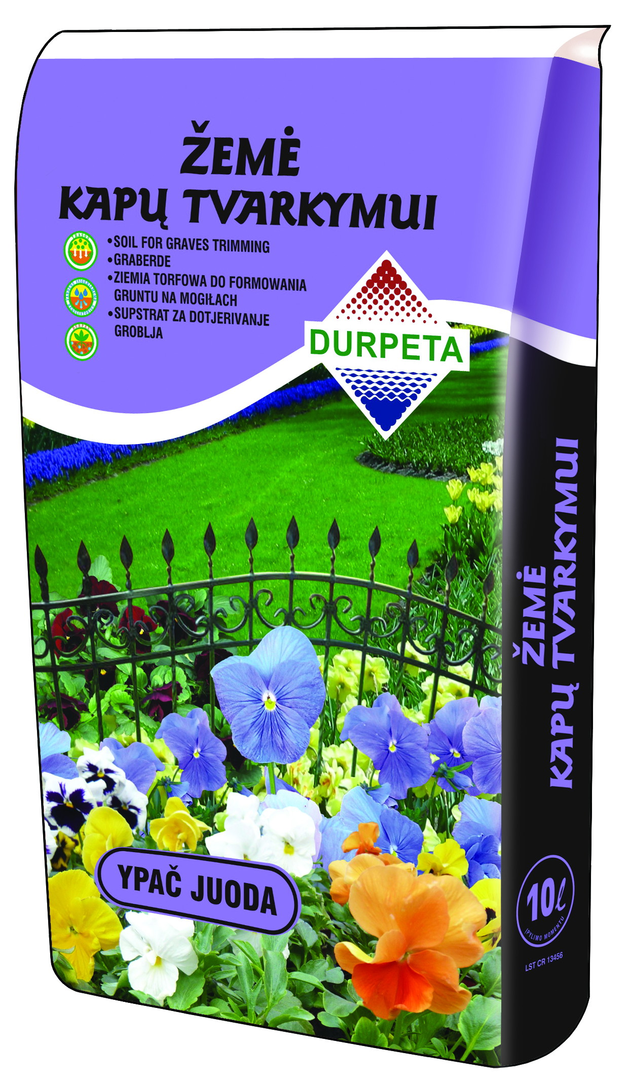 Kapų tvarkymo žemė DURPETA, juoda, 10 l-0