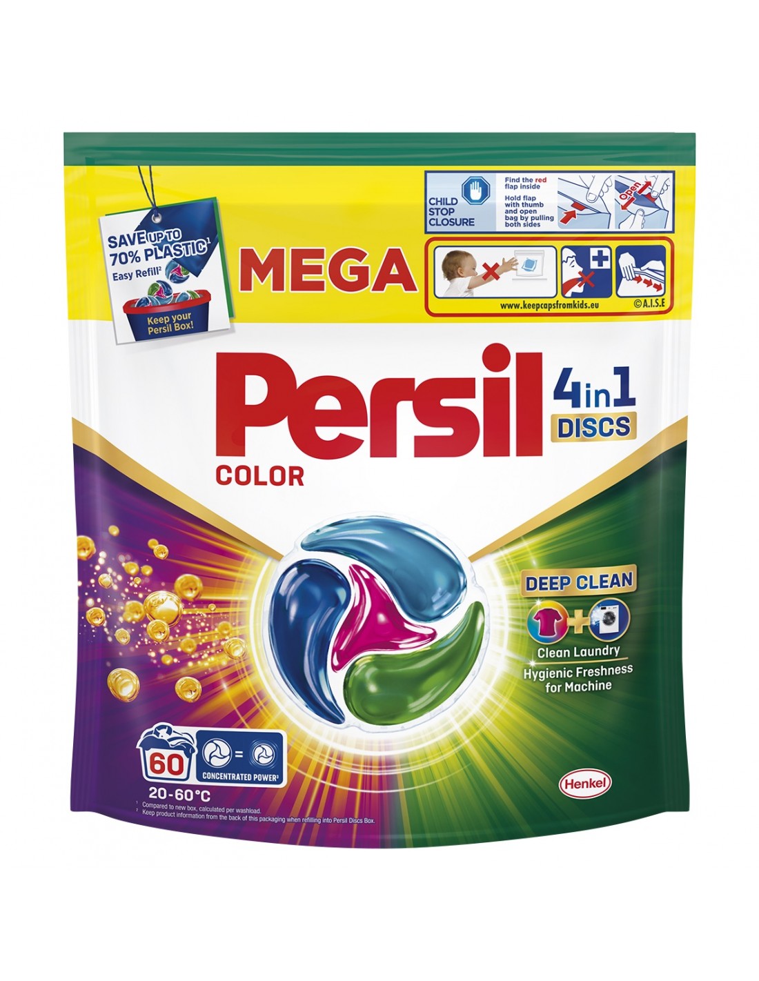 Skalbimo kapsulės PERSIL DISCS Color, 60 vnt