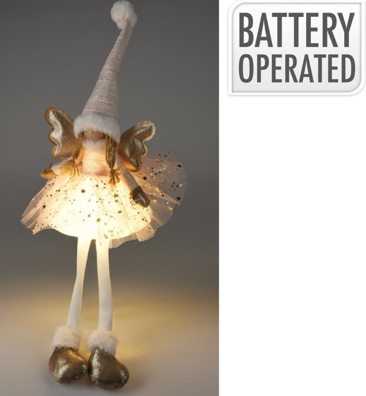 Kalėdinė dekoracija ANGEL GIRL LED, rožinės spalvos, 60 cm, 1 vnt-0