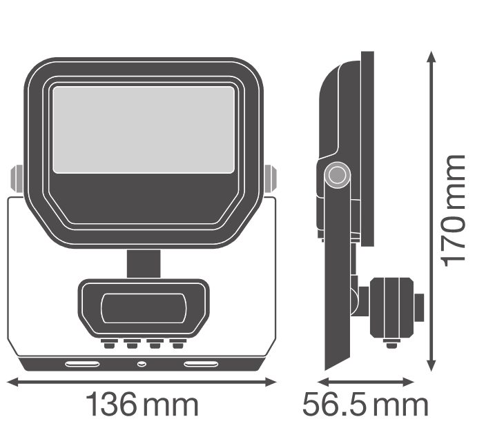 LED prožektorius LEDVANCE FL GEN4, IP66, 6/8W 4000K 850/1200lm su judesio davikliu, baltas - 4