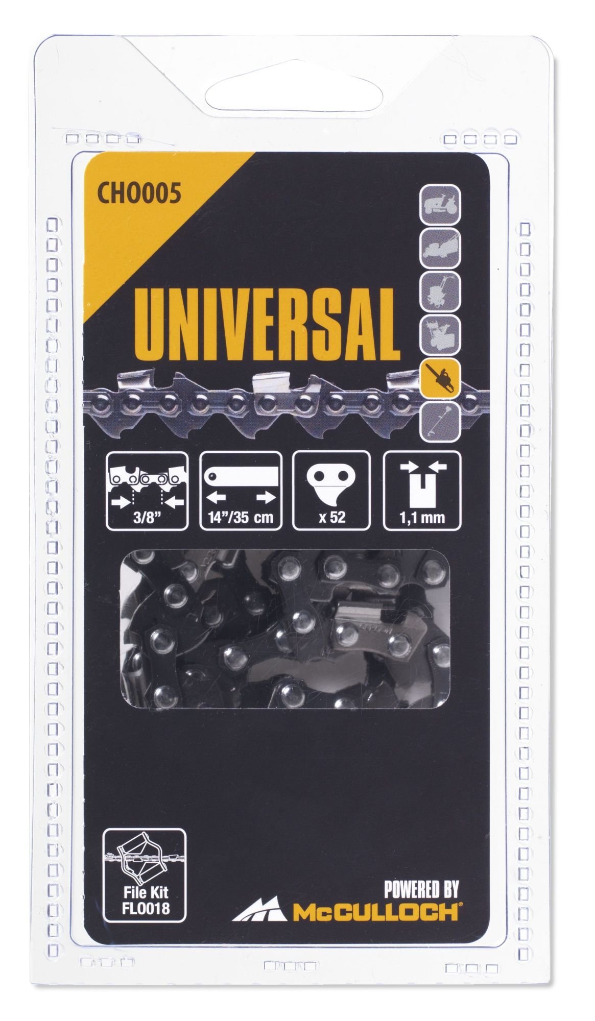 Pjūklo grandinė UNIVERSAL CHO005, 14"/35 cm, 3/8", 1,1 mm, 52 nareliai