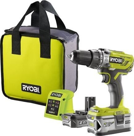 Akumuliatorinis smūginis gręžtuvas RYOBI ONE+ R18PD3-242S, 18 V, 2,0+4,0 Ah Li-ion, 50 Nm - 1