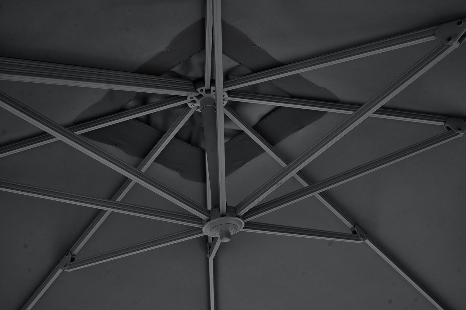Sodo skėtis ROMA, juodos sp., 300 x 300 cm - 4