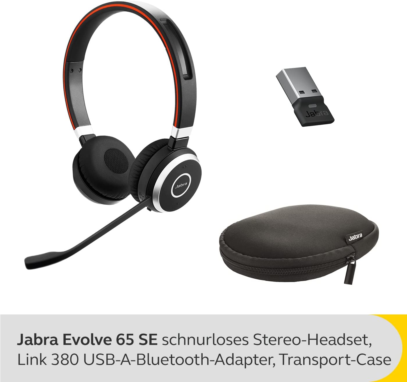 Belaidės ausinės Jabra Evolve 65 SE Link 380a MS, juoda - 2