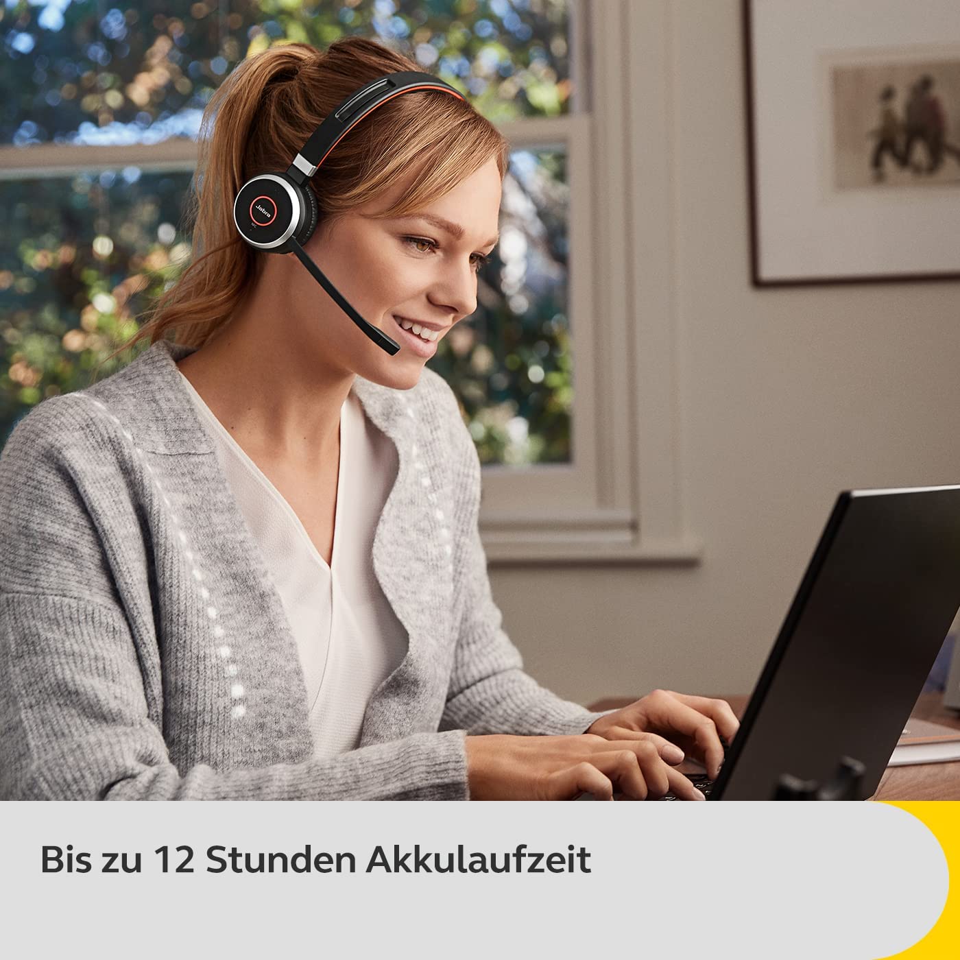 Belaidės ausinės Jabra Evolve 65 SE Link 380a MS, juoda - 6