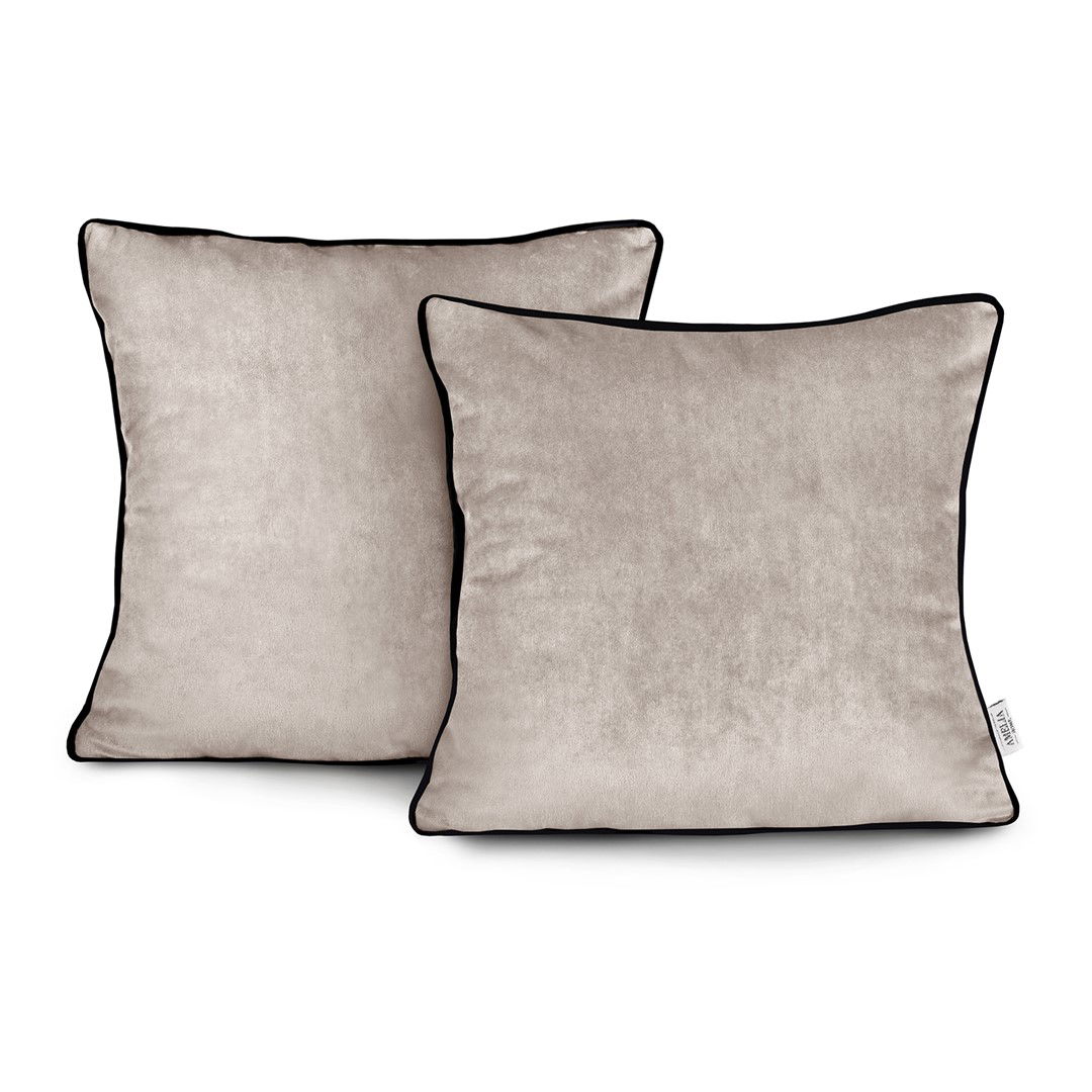 Dekoratyviniai pagalvių užvalkalai AmeliaHome VELVE, 2 vnt, 45x45 cm, beige - 1