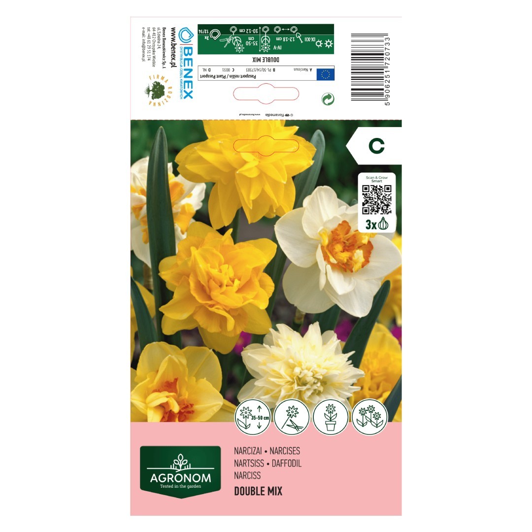 Narcizų svogūnėliai, lot. NARCISSUS DOUBLE MIX, 3 vnt-0