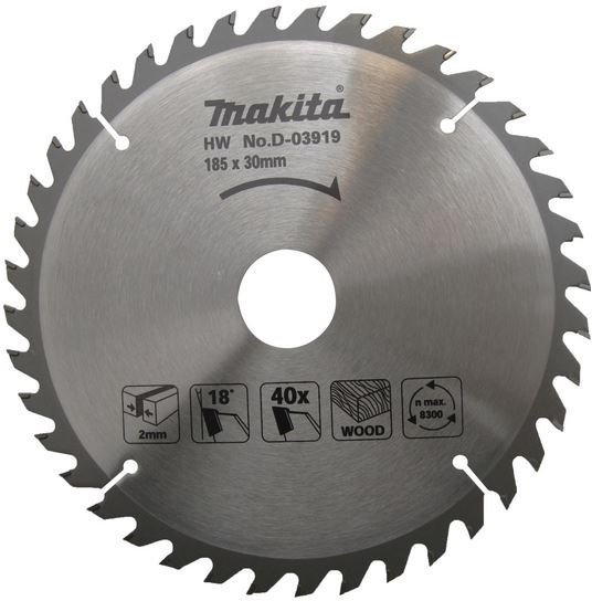 Medžio pjovimo diskas MAKITA, 185 x 2,0 x 30/20/16 mm, 40 dantų, 18° - 2