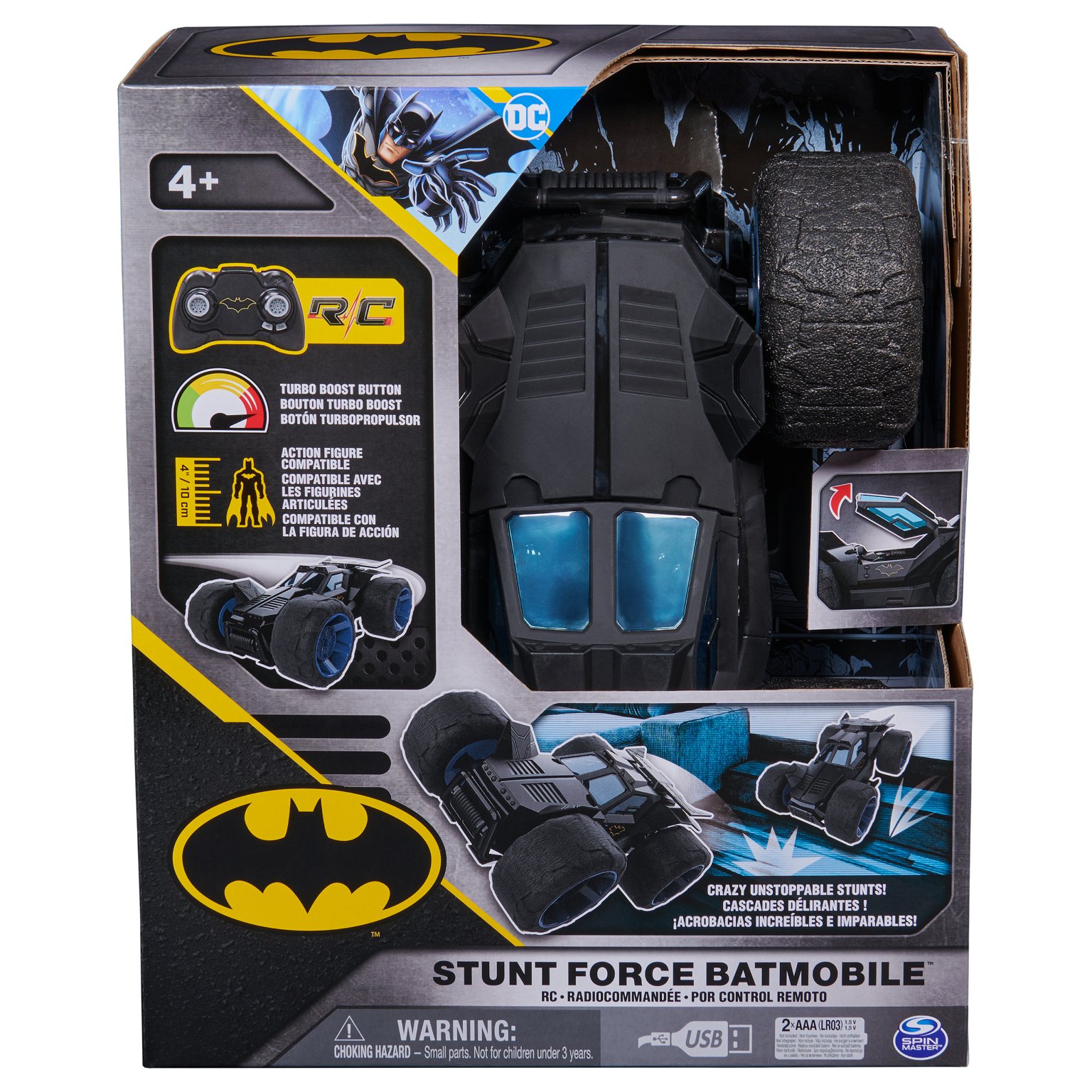 BATMAN nuotolinio valdymo automobilis Stunt Shot Batmobile, 6066871 - 4