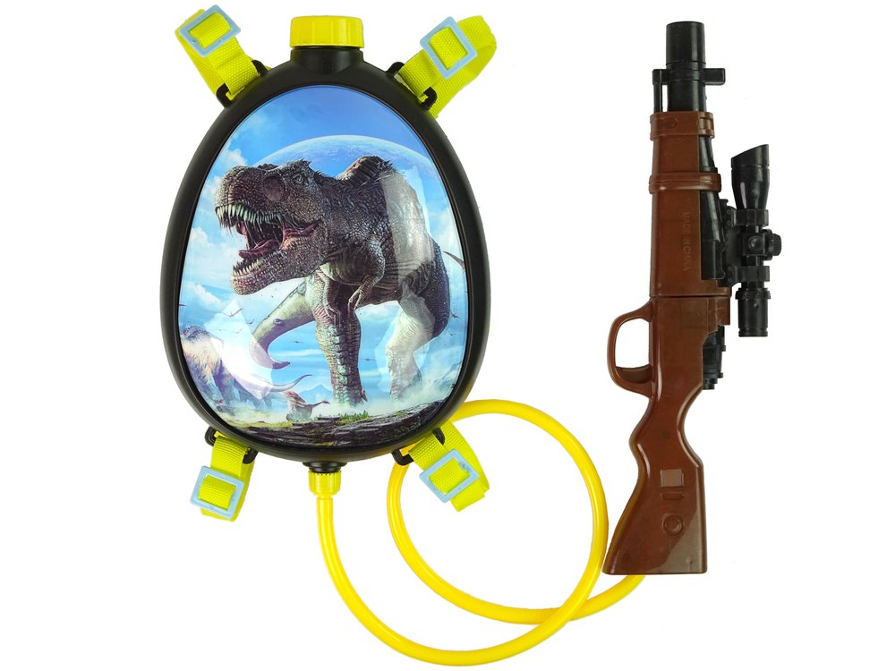 Vandens šautuvas su kuprine su dinozaurais, mėlyna - 5