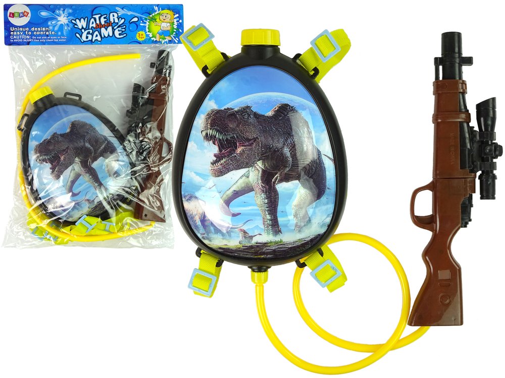 Vandens šautuvas su kuprine su dinozaurais, mėlyna - 1