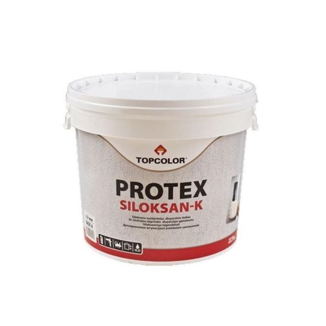 Dekoratyvinis tinkas TOPCOLOR PROTEX SILOKSAN K, ištisinis 2 mm, C bazė, 25 kg-0