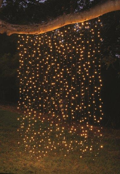 Lauko girlianda - užuolaida, įkraunama saulės energija, 192 LED, 1.5 m-0