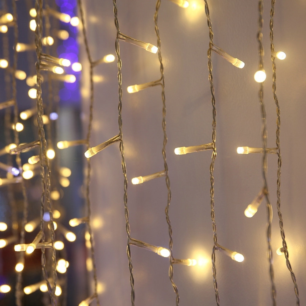 Lauko girlianda - užuolaida, įkraunama saulės energija, 192 LED, 1.5 m - 3
