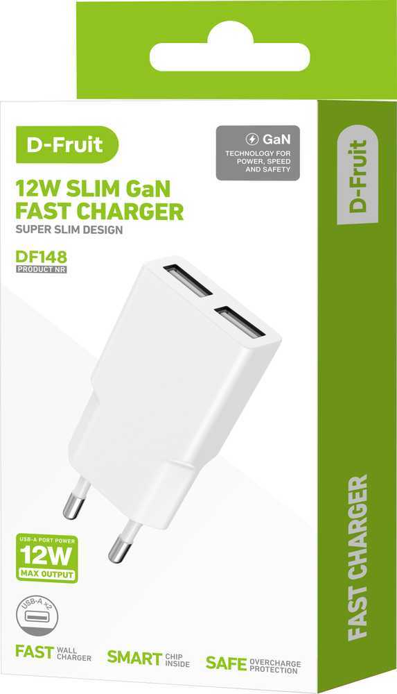 Įkroviklis D-FRUIT DF148, 2 x USB-A, 12 W-0