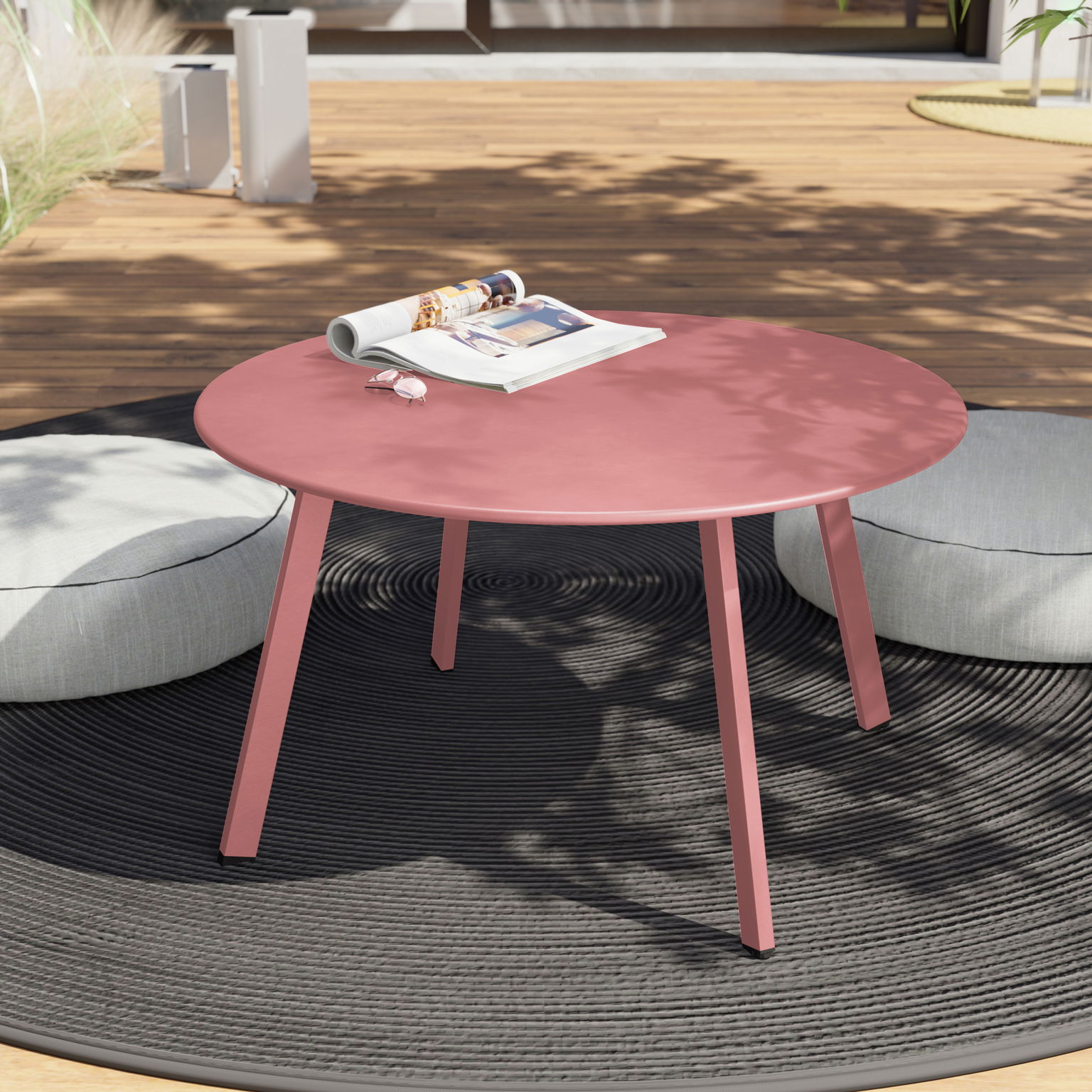 Lauko staliukas PATIO Olivier PINK, 70 cm-1