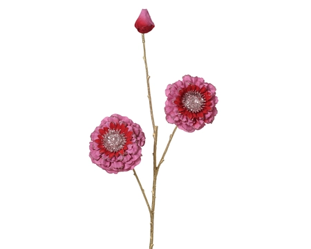 Dirbtinė gėlė ZINNIA, rožinės sp., 9 x 17 x 74 cm, 1 vnt-0