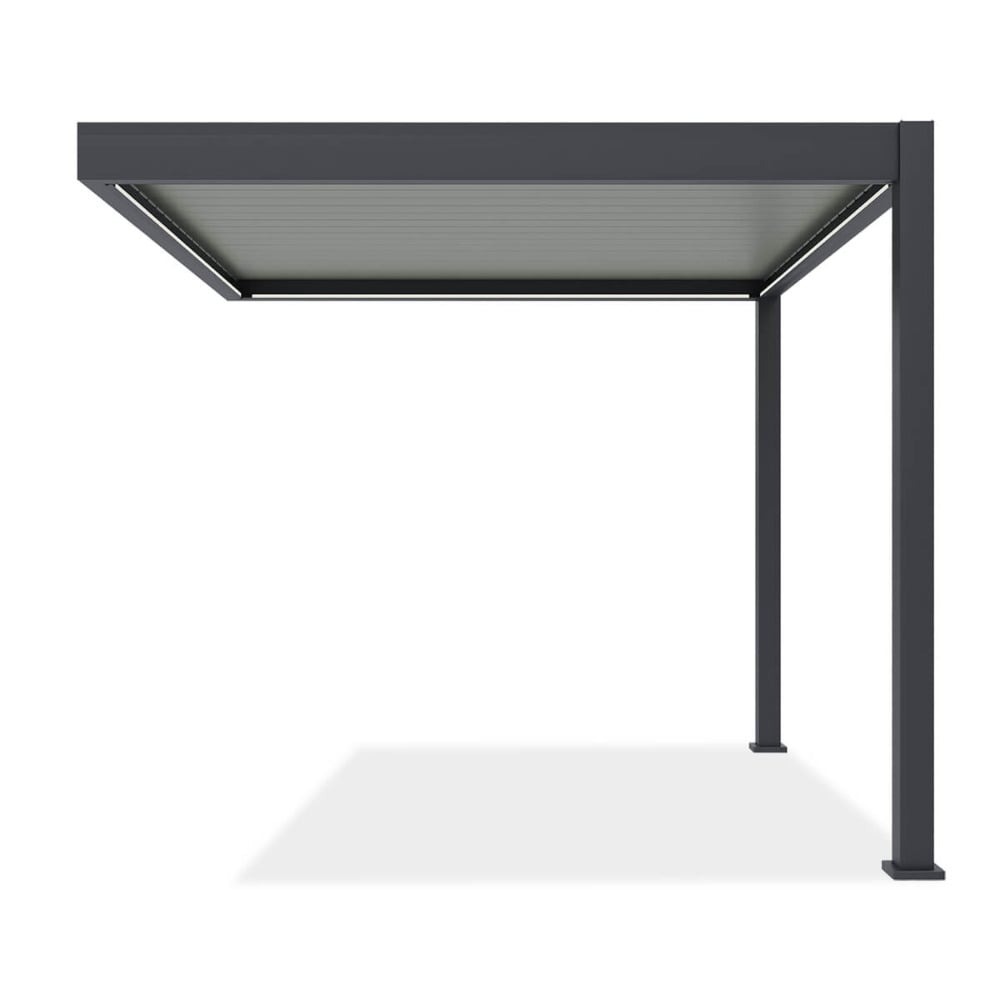 Pavėsinė Pergola ELEGANCE WALL AUTOMATIC 300x300x256 cm su LED, Anthracite/Light Grey, montuojama prie sienos - 6
