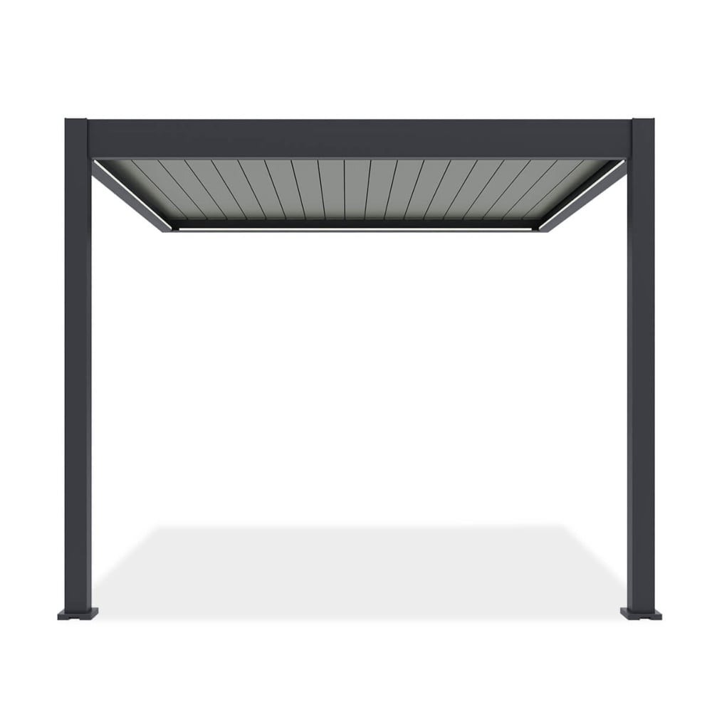 Pavėsinė Pergola ELEGANCE WALL AUTOMATIC 300x300x256 cm su LED, Anthracite/Light Grey, montuojama prie sienos - 5