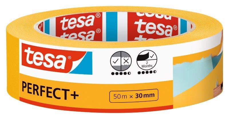 Dažymo juosta TESA PERFECT+ 56537, 50 x 0,03 m, oranžinės sp.-1