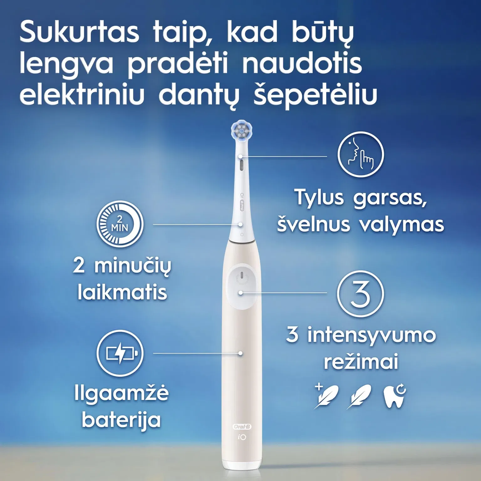 Oral−B D5055163XSP PINK Elektrinis dantų šepetėlis Oral-B iOS2.1C9.0 Calm Pink